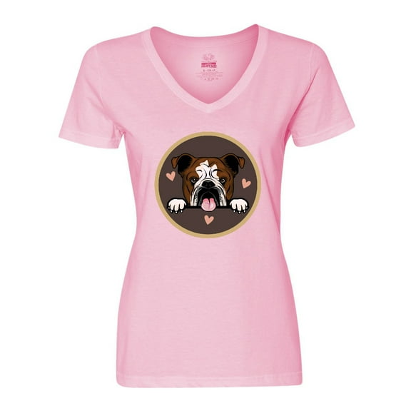 Inktastic English Bulldog Gift for Dog Lover Women's V-Neck T-Shirt