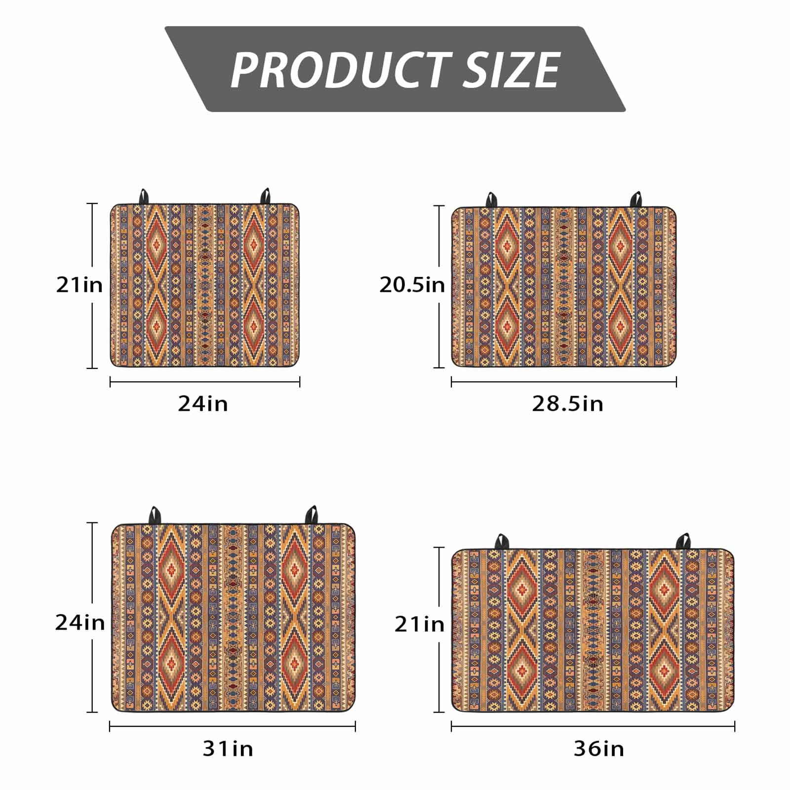 Southwest Boho Stove Top Cover for Electric Stove, Heat-proof & Non Slip Glass Top Stove Cover Protector, Retro Farmhouse Abstract Geometric Striped Kitchen Flat Cooktop Rubber Mat 24x21 Inches