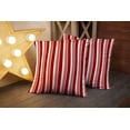 thumbnail image 2 of Set of 2 Red White Striped Candy Cane Background Pattern Throw Pillow Covers 18X18 Inch Decorative Pillow Cases for Couch Bedroom Living Room, 2 of 6