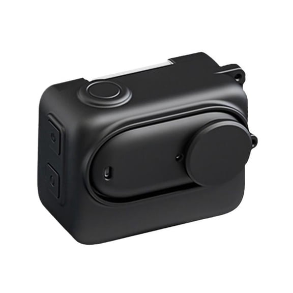 For Insta360 GO 3S Camera Charging Case Silicone Case with Lens Cap & Strap (Black)