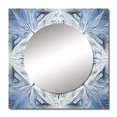 thumbnail image 2 of Designart "Fractal Flowers in Turquoise and White I" Modern Geometric Square Mirror Wall Decor Modern - Large Turquoise Square Bathroom Mirror - Square Printed Wall Mirror Art, 2 of 5