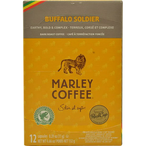 Marley Coffee Buffalo Soldier K-Cup Pods Dark Roast Coffee 12 CT -