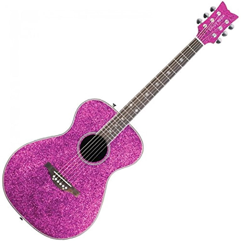 Daisy Rock Pixie Acoustic-Electric Guitar Pink Sparkle - Walmart.com