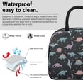 thumbnail image 3 of Womens Black Dinosaurs Stars Pterosaurs Pattern Lunch Box for Work,Insulated Lunch Bag for Women,Loncheras Para Mujer,Leakproof Adult Lunch Bag for Work,Beach,Travel,Picnic,Camping, 3 of 7