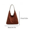 thumbnail image 3 of Women’s Trendy Suede Tote Bag Shoulder Bags for Women Fall Underarm Bag Winter Work Purses Suede Travel Handbag Large Capacity Brown, 3 of 6