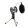 thumbnail image 1 of Mini Desktop Microphone Stand + Shock Mount Mic Holder + Filter Kit for Studio Recording Online Broadcasting Chatting Singing Meeting, 1 of 6