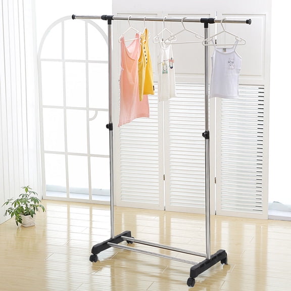 Zimtown Adjustable Single Bar Garment Rack Hanger Clothes Rod Car Stainless Steel
