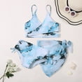 thumbnail image 6 of GYRATEDREAM Girl's 3 Pieces Bikini Set Wrap Criss Cross Swimsuit Bathing Suit with Beach Skirt 8-14 Years, 6 of 8