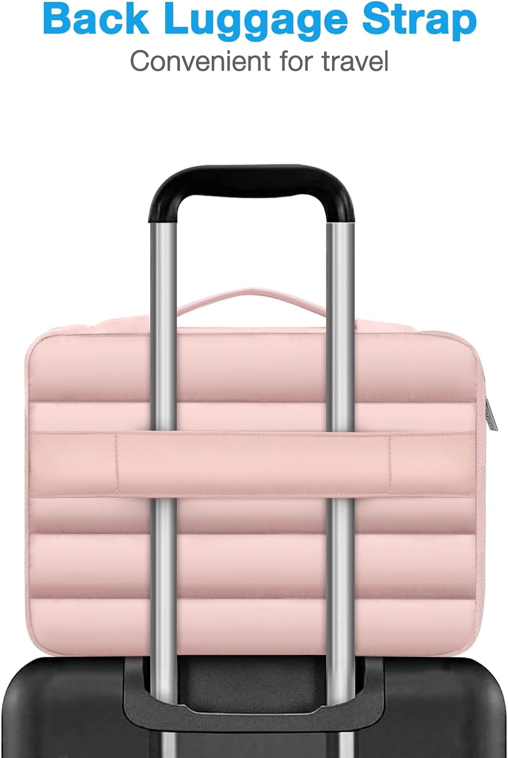 Mosiso Laptop Sleeve Bag for 15-16 inch HP Dell Asus Acer Lenovo Notebook, 360 Protective Puffy Laptop Handbag Computer Carrying Case for MacBook Pro 16, Pink