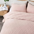 thumbnail image 3 of Peace Nest Premium Damask Pattern Reversible Coverlet Set 100% Soft Microfiber Fabric, Pink, Full/Queen Size, 3 of 5
