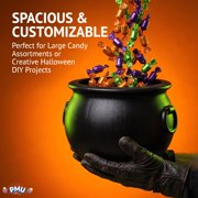 PMU Halloween Cauldron 10 Witch Plastic Cauldron bowl Black, For Halloween Décor