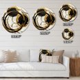 thumbnail image 4 of Designart "The Art Of Chaos Black and Gold II" Abstract Painting Metal Round Wall Decor, 4 of 5