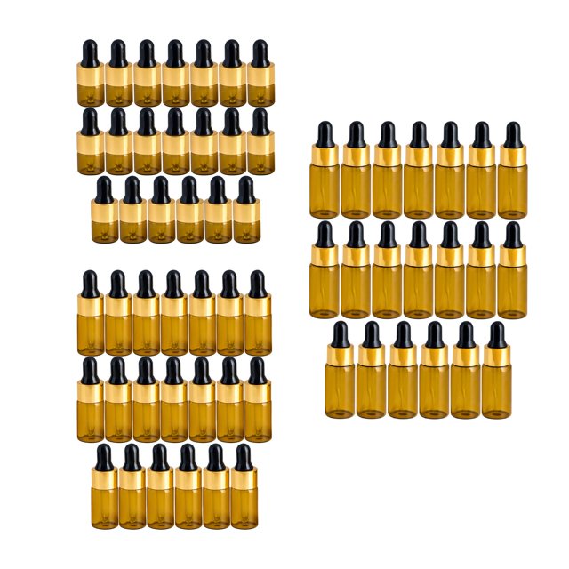 60 botellas mini cuentagotas con cuentagotas de vidrio para líquidos de aceites esenciales 5ML 1ML 3ML jinwen Botellas cuentagotas pequeñas