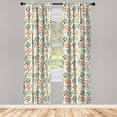 thumbnail image 3 of Ambesonne Grunge Curtains, Vintage Falling Leaves, Pair of 28"x63", Multicolor, 3 of 5