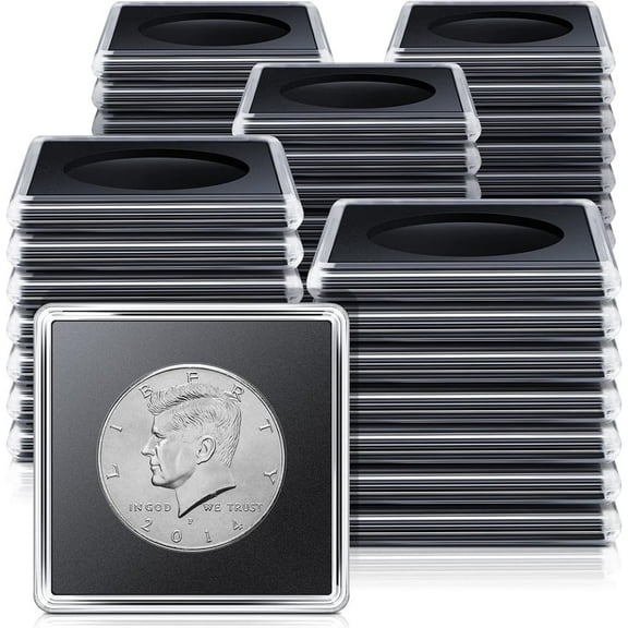 NOGIS 16 Pcs Adjustable Acrylic Coin Collection Cases with Sponges, Coin Snap Holder, Silver Dollar Protection Cases for Collectors, Coin Dollar Bill Collection Supplies(20mm-40mm)