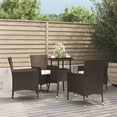thumbnail image 1 of vidaXL 5 Piece Garden Bistro Set with Cushions Brown Poly Rattan, 1 of 5