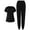 Black, variant on Scrub Sets for Women V Neck Short Sleeve Tops Scrubs Jogger Suit Pants Nurse Workwear Pocketed Medical Uniform