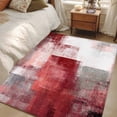 thumbnail image 4 of Red Grey Oil Painting Runner Rug 2.7x5 FT, Non Slip Entryway Carpet, Abstract Modern Street Smear Art Washable Soft Floor Carpet Entrance Mat Non-Shedding Throw Rug for Hallway Laundry Room Bedside, 4 of 9