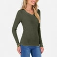thumbnail image 3 of Maplenight Long Sleeve Shirts for Women V-Neck Ribbed Knit Slim Fitted Lightweight Sweaters Fall Dressy Casual Travel Work Tops, 3 of 8