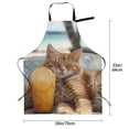 thumbnail image 2 of Kdxio Relaxing Cat With Orange Juice Apron with Pockets Adjustable Kitchen Aprons for Men Women Waterproof Aprons for Cooking,Drawing,Crafting, Baking Household Cleaning, 2 of 5