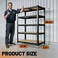 thumbnail image 2 of MAXLEAD Heavy Duty Storage Shelves 5-Tier Adjustable Garage Shelves for Storage 2600LBS, 27.55"W x 11.81"D x 59.84"H Commercial Industrial Shelving Units for Garage Pantry Kitchen Black, 2 of 10