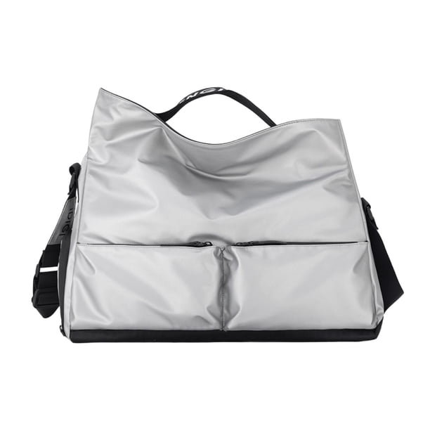 Bolsa de gimnasio, bolsa de viaje, bolso de mano, bandolera para fitness, natación, viajes, baile. Plata