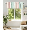 thumbnail image 6 of Rod Pocket Window Valances Orange Cyan Coral Stripes Short Kitchen Curtains Modern Farmhouse Striped Window Treatment Drapes for Bedroom Bathroom Living Room 54x18In,1 Panel, 6 of 7