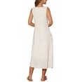 thumbnail image 3 of INSPIRE CHIC Women's Linen Dresses Summer Sleeveless Sundress Casual Loose Flowy Midi Tank Beach Dress S Beige, 3 of 6