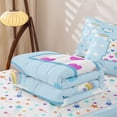 thumbnail image 5 of jejeloiu Watercolor Loves Initial L Zipper Full Size Comforter Sets with Fitted Sheet and 2 Pillowcases,Rainbow Cloud Monogram Art Zipper Bedding Set For Girls,Colorful Stars Reversible,4-Piece, 5 of 7