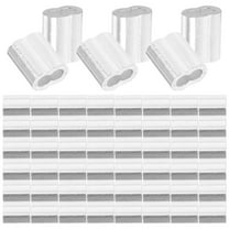 Topbathy 200pcs Aluminum Wire Sleeve Steel Wire Crimp Silver Double Hole Design for Cable Clamps