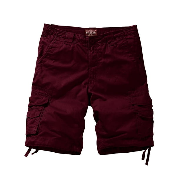 Bermudas Cargo de Algodón Twill para Hombre Talla M/30 Color Burdeos