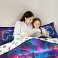 thumbnail image 5 of Castle Fairy Video Game 3 Pieces Queen Comforter Set,Game Console Ultra Soft Bedding Sets,Neon Lights Bedding Comforter Set,Microfiber Boys Bedroom Decor,Reversible, 5 of 8