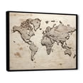 thumbnail image 2 of Designart world map framed wall art decor, World Map framed wall Art, Rustic Pathways On The World Map , Extra large black framed wall art, 44x34 inches black frame, 2 of 5