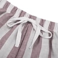 thumbnail image 4 of Tfken Toddler Girls Soft Pants Elastic Waist Stretchy Trousers Linen Loose Flare-Leg Pants Stripe Fashion Lightweight Casual Daily Wear Clothes Size 3-4 Years Purple, 4 of 9