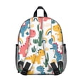 thumbnail image 3 of Cute Dinosaur Pattern Backpack Backpack for School,Cute School Bag,Schoolbag with Adjustable Shoulder Straps & Padded Back,13.8"x11.4"x6", 3 of 6