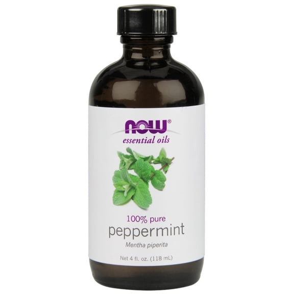 NOW Essential Oils, Peppermint Oil, Invigorating Aromatherapy Scent, Steam Distilled, 100% Pure, Vegan, Child Resistant Cap, 4-Ounce (2 pack)