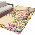 thumbnail image 6 of Happy Eatser Area Rug 4x6 Washable Rug Non Slip Colorful Bunny Eggs Spring Flowers Plants Yellow Large Area Rug Indoor Floor Carpet for Entryway Bedroom Kitchen Living Room Home Office Dining Room, 6 of 8