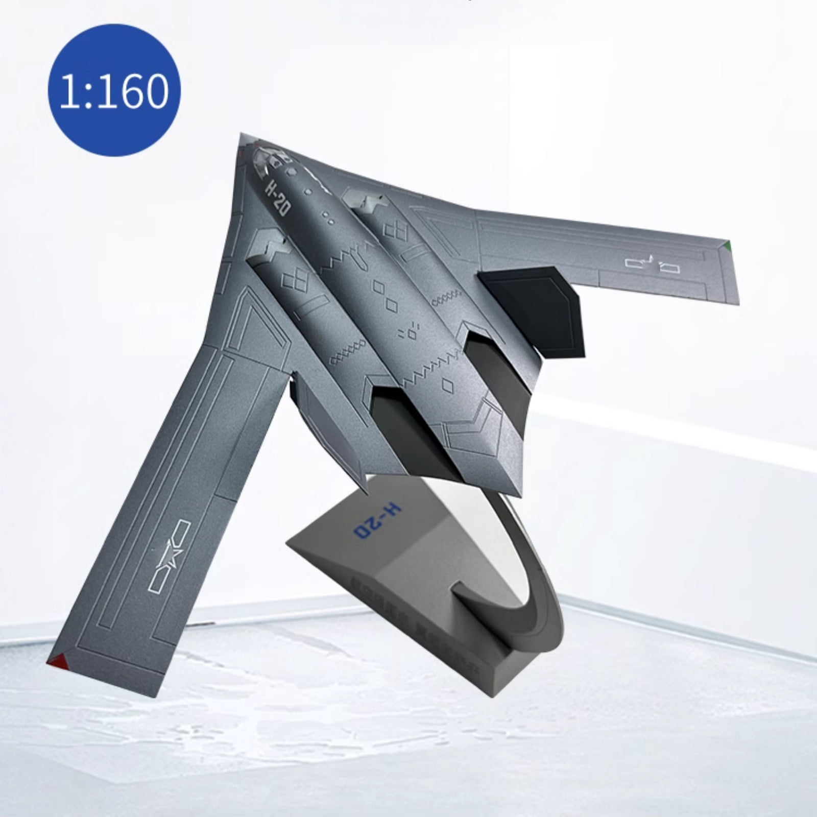 NATEFEMIN China H-20 Bomber Fighter Alloy Model 1:160 for Aircraft Lovers, Decorative Display & Gifts