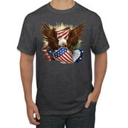 Eagle American Flag USA Pride Americana / American Pride Men's Graphic T-Shirt, Heather Black, 4XL