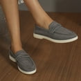 thumbnail image 5 of OWUUcdse Women's Comfort Shoes, Slip-on Casual Soft Sole Comfortable Fall Loafers Gray Size 9.5, 5 of 9
