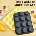 thumbnail image 6 of 12-Cup Muffin Pan for Baking, Non-Stick Round Cake Tin, Flexible and High Temperature Resistant, Integrated Design for Easy Cleaning, Yellow (33x25x2.8cm,Yellow), 6 of 7