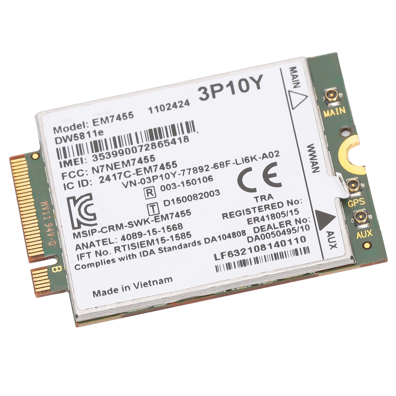 Wireless EM7455 4G LTE MóduloInalámbrico Qualcomm Módulo De Tarjeta 4G LTE WWAN NGFFReemplazo
