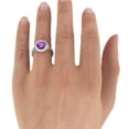 thumbnail image 2 of Amethyst 2.10 ctw Ring with Diamonds 14K White Gold Halo Filigree With Accents, 2 of 7