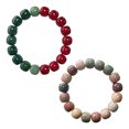 thumbnail image 1 of Paquete de 2 pulseras elásticas con cuentas de piedras preciosas unisex, regalo para mujeres, hombres y adolescentes - Cuentas de 10 * 9 mm, 1 of 5