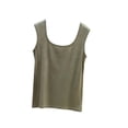 thumbnail image 2 of Sheghy Cotton Tank Top Women Plus Size 100%Cotton Modal Layering Tank, Crew Neck Sleeveless Basic Inner Wear Top Green XXXL, 2 of 5