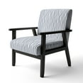 thumbnail image 2 of Designart "Black and White Striped Pattern" Upholstered Patterned Accent Chair and Arm Chair, 2 of 5