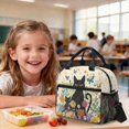 thumbnail image 4 of Xoenoiee Cat Butterfly Daisy Flower Print Backpack with Lunch Bags and Pencil Case Set of 3 Elementary School Bags for Kids Girls Boys Large Capacity Bookbag Bagpack Rucksack Satchel Casual Daypack, 4 of 6