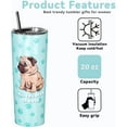 thumbnail image 3 of Pug Travel Mug for Hot and Cold, Pug Gifts for Pug Lovers, Pug Water Bottle/Mug, Funny Pug Themed Gifts for Pug Lovers Kids Men Women, Pug Party Supplies/Decor, 20 Oz Pug Tumbler with Straw and Lid, 3 of 5