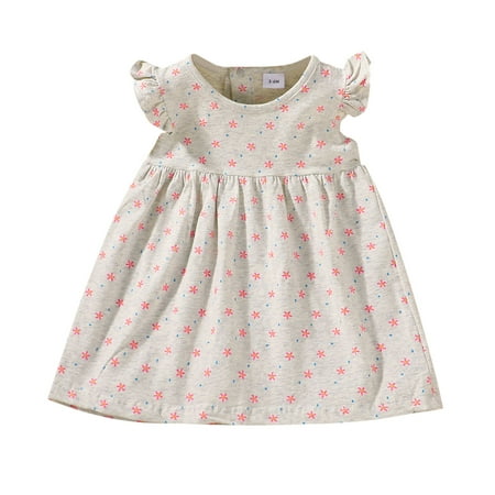 

Summer Girls Floral Dress Toddler Kids Girls Summer Princess Floral Dresses Vacation Beach Frill Sleeve Fly Sleeve Ruffles Dress 0-3Y Baby Cute Clothing