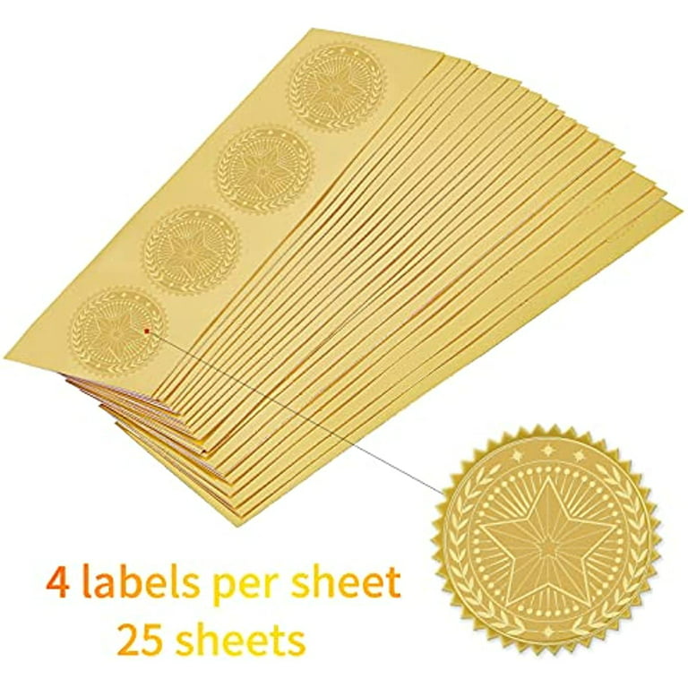 Heart Shape Gold Foil Stickers, 1.5 ' Size , 500 pcs